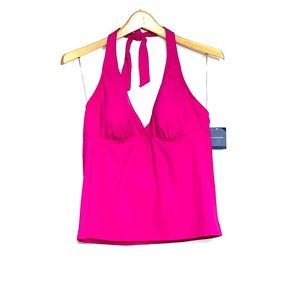 LANDS END • Magenta Halter Tankini Swimsuit Top